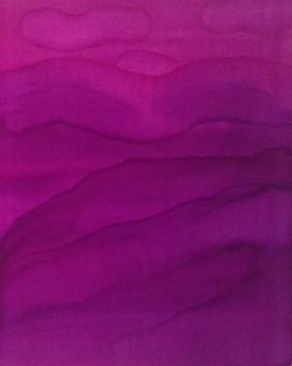 Silk Painting, Monochromatic Mountain Series, Violet