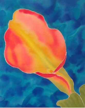 Silk Painting, Calla Lily